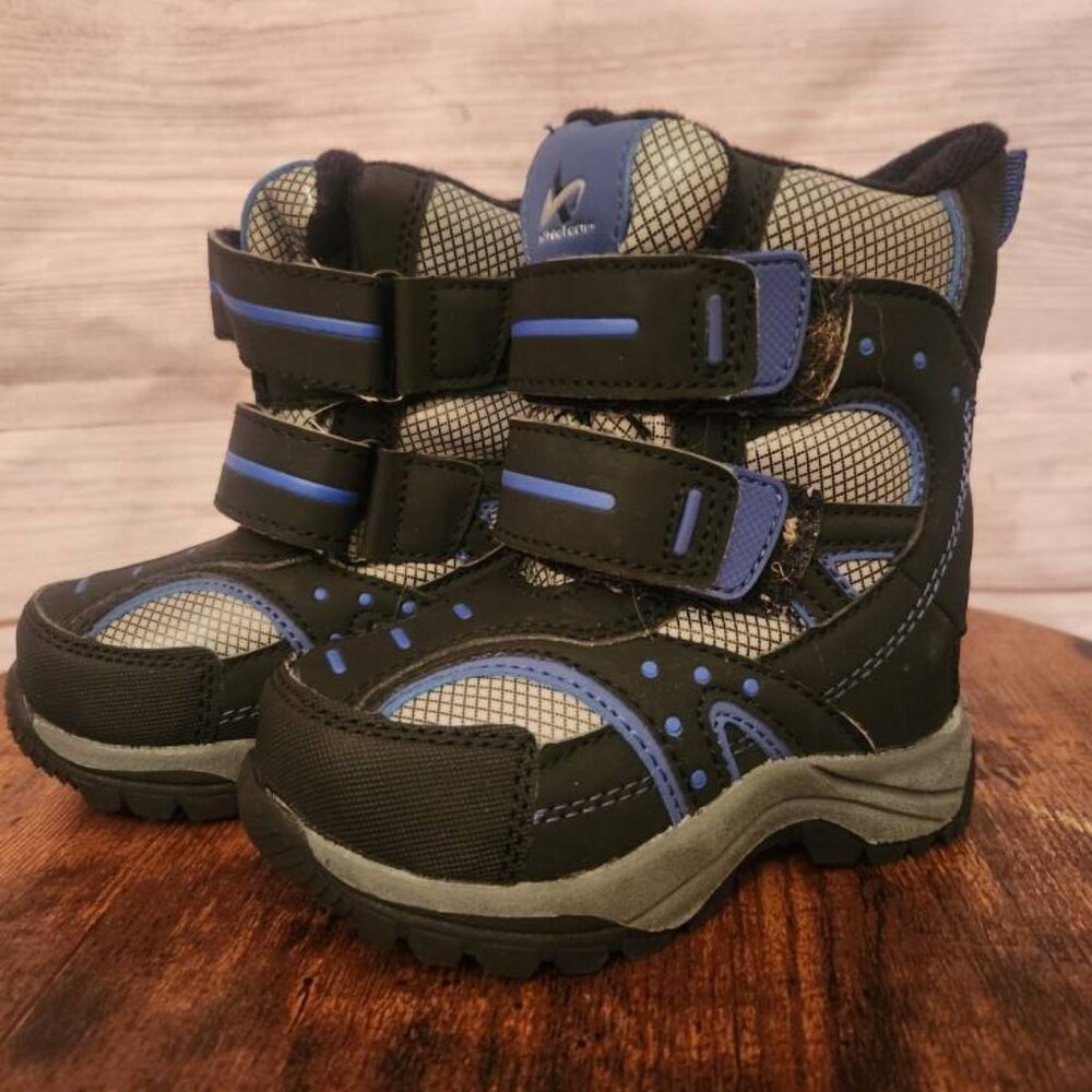 athletech size 6 toddler blue and black winter boots